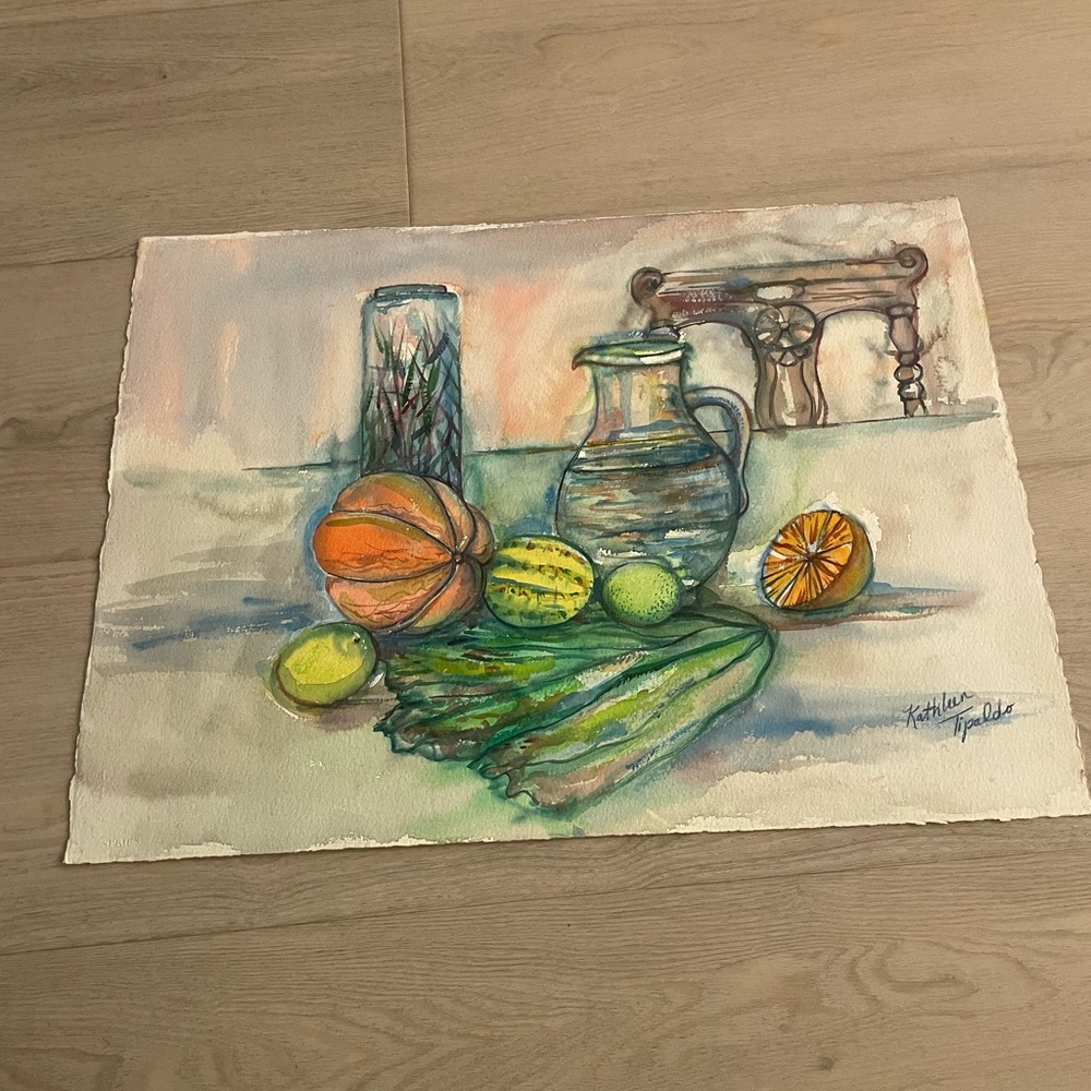 Colorful Still Life Watercolor Painting